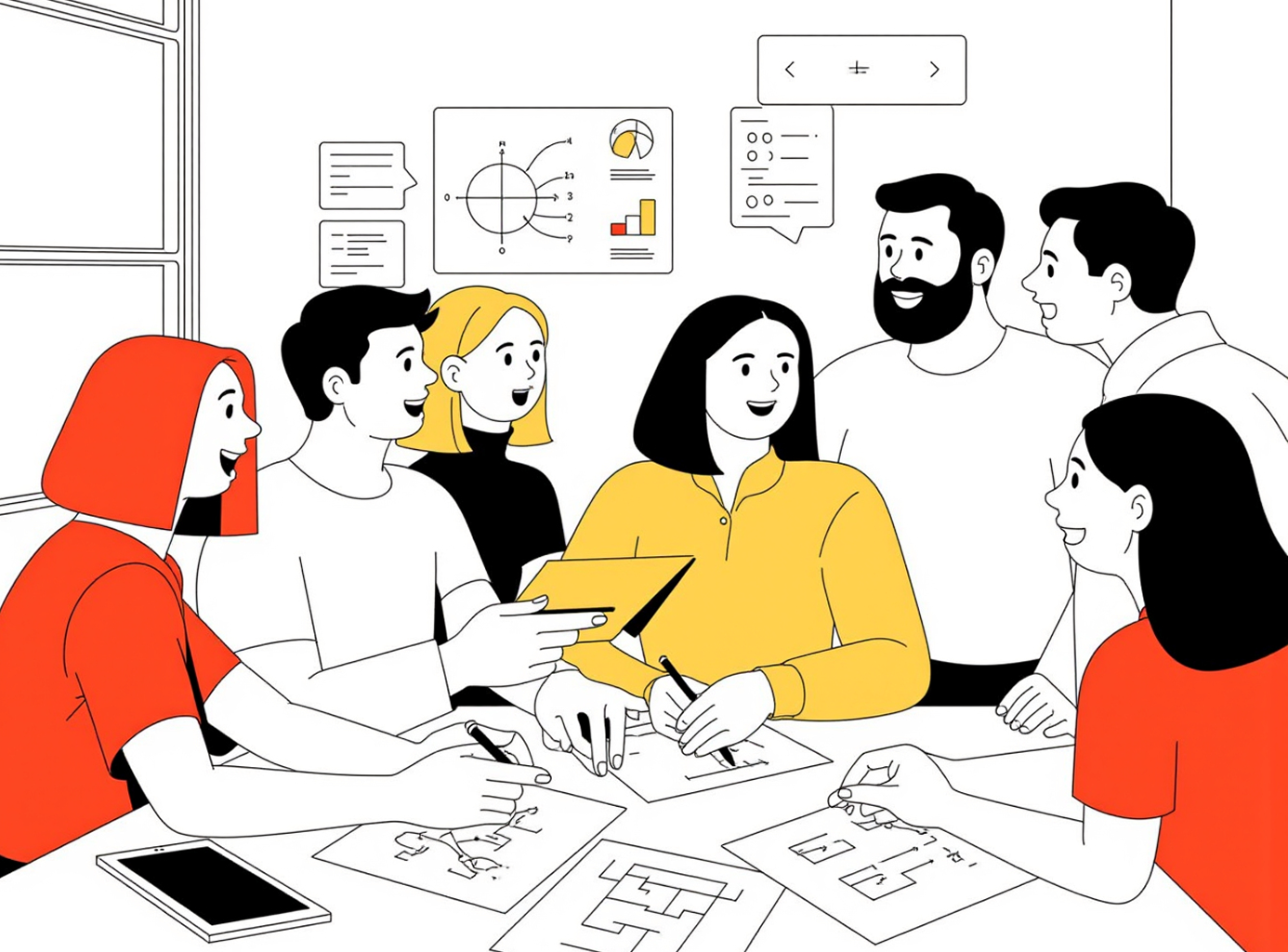 exactly.ai_AcIllustrationModel_ATeamOf6PeopleAllDifferentComingTogetherToWorkOnA_2025